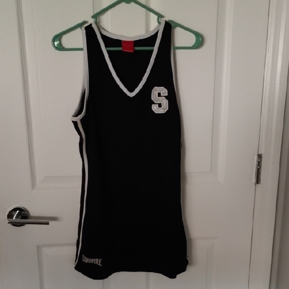 🎽SOUTH POLE Black Tank Top with White Accents🎽